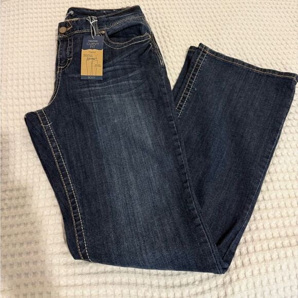 Maurices Denim - New Maurices Curvy Fit Taylor Dark Blue Boot Bootcut Jeans size 13/14 long tall